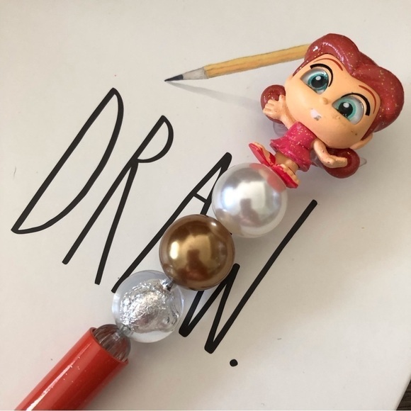 Disney Doorables: Tinker Bell Fairies: Rosetta handmade beaded pen - Picture 1 of 3